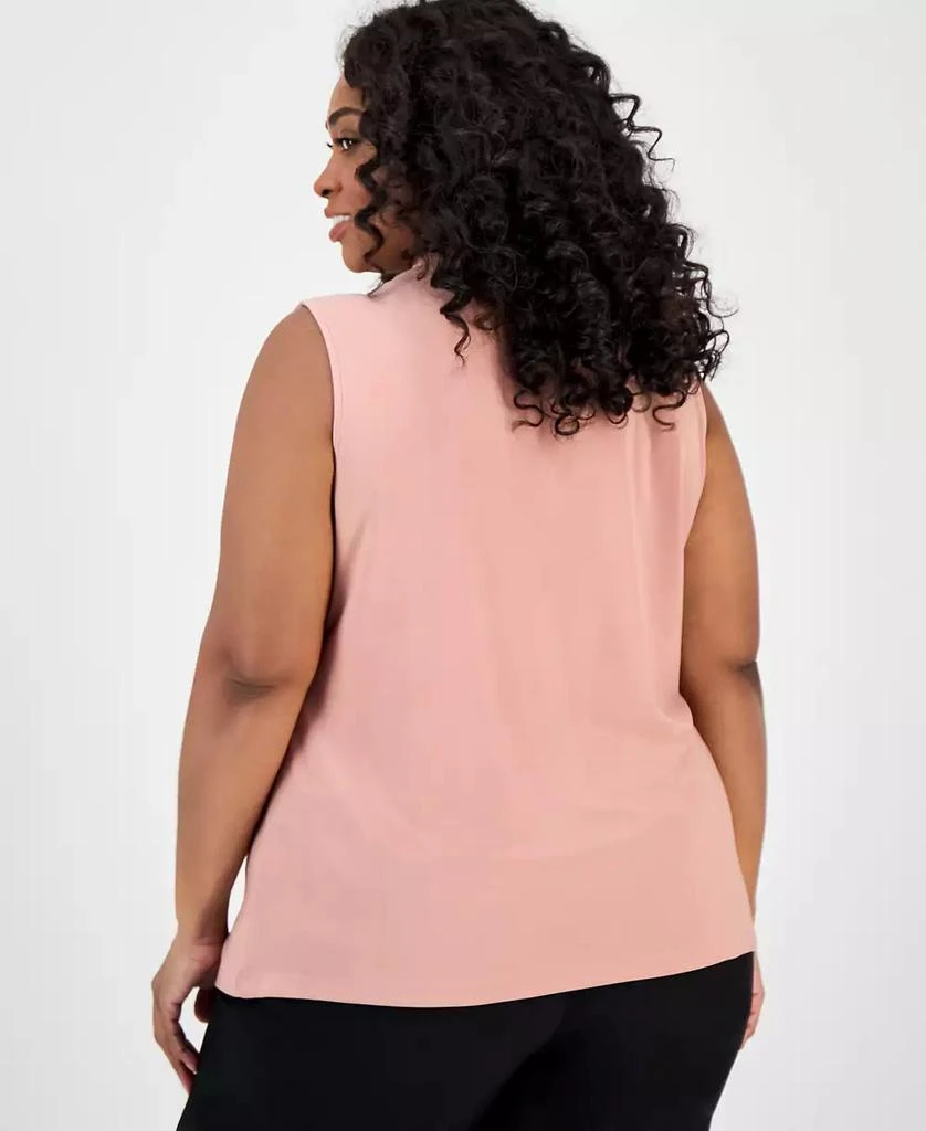 Kasper Plus Size Twist-Front Shell Top 2