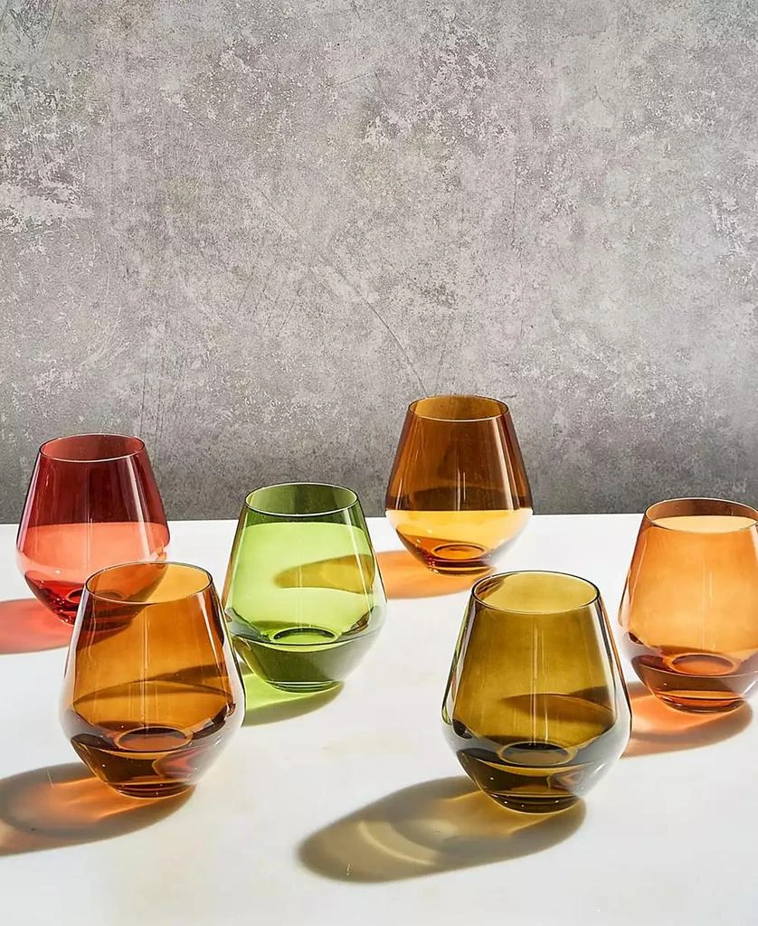 The Wine Savant Shades of Winter Spring Colored Crystal Wine Glasses, Set of 6 3