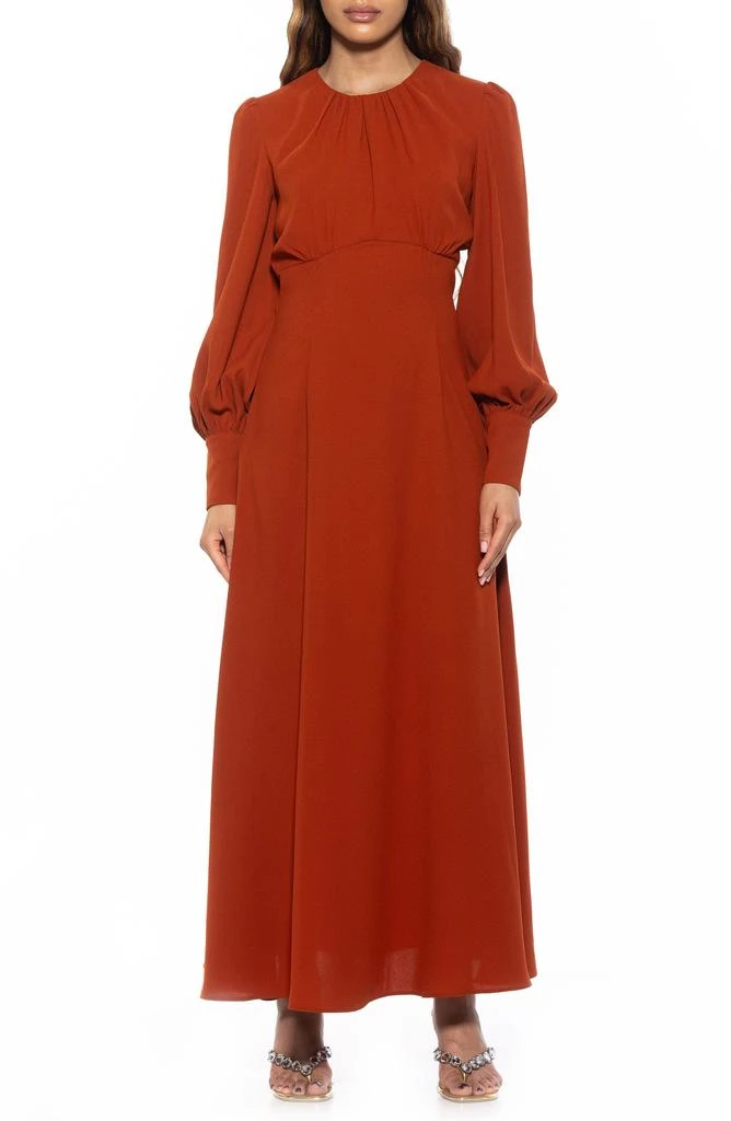 ALEXIA ADMOR Yesenia Long Sleeve Empire Waist Maxi Dress 1