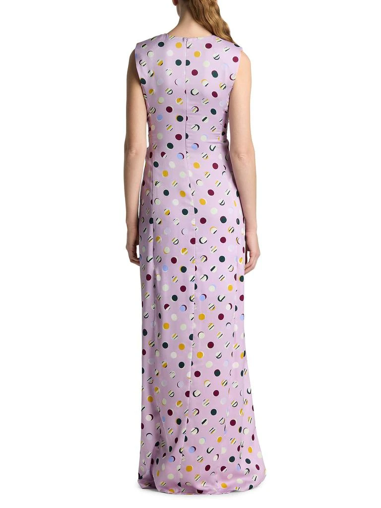 St. John Small Collage Dot Maxi Dress - Purple - Size 14