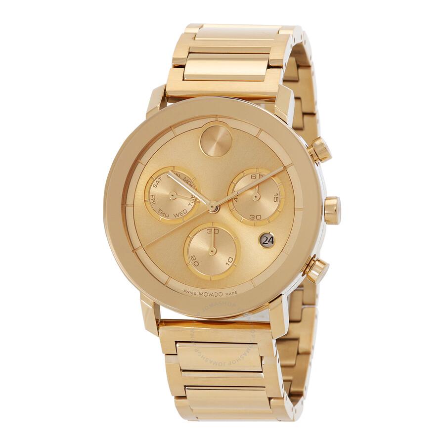 Movado Bold Evolution Chronograph Quartz Gold Dial Men's Watch 3600811