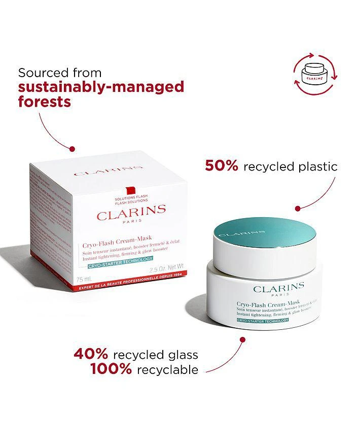 Clarins Cryo Flash Instant Lift Effect & Glow Boosting Face Mask 2.5 oz. 10