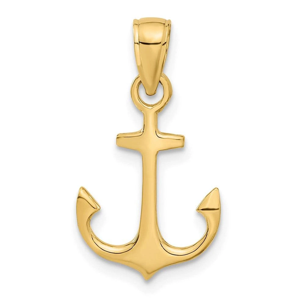 Diamond2Deal 10k Yellow Gold Anchor Pendant 4