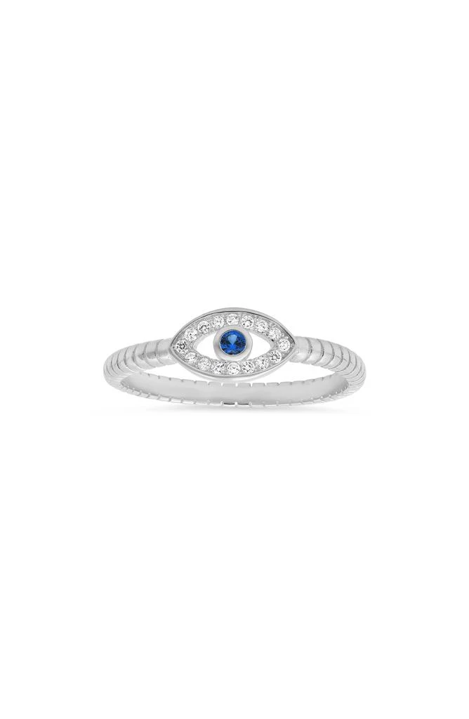 Queen Jewels Sterling Silver Evil Eye CZ Ring