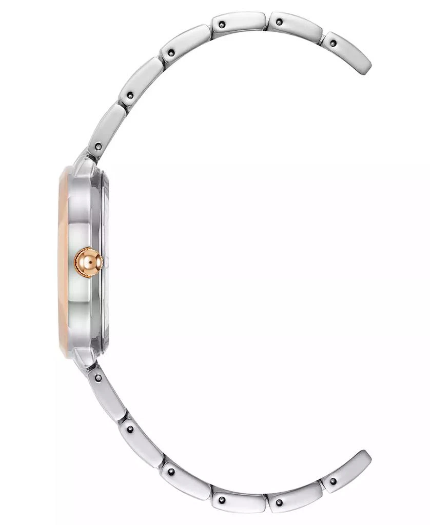 Anne Klein Women's Quartz Minimalist Oval Silver-Tone and Rose Gold-Tone Alloy Metal Bracelet Watch 2