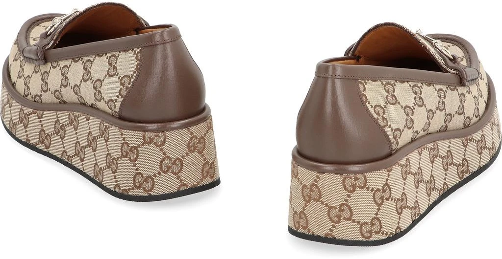 Gucci  LOAFER WITH PLATFORM AND HORSEBIT IN ORIGINAL GG FABRIC 4