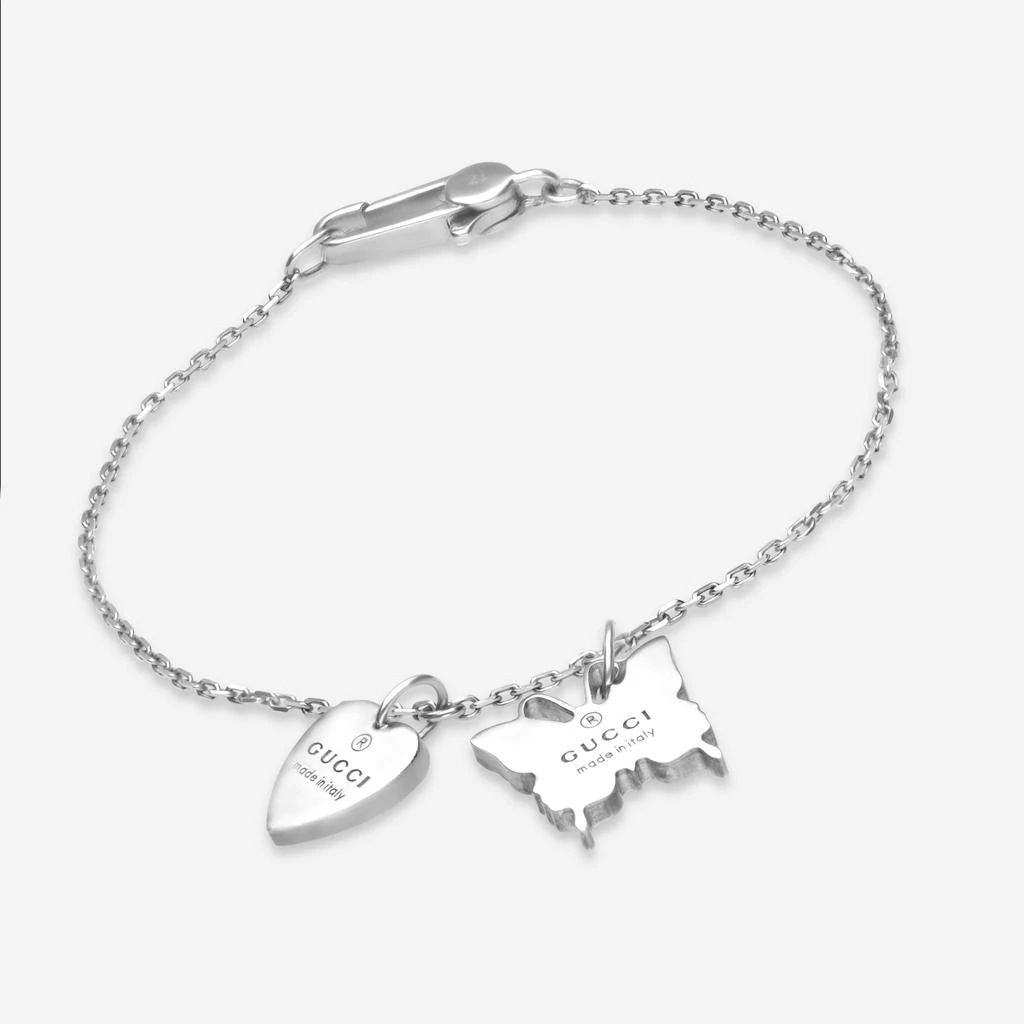 Gucci Gucci Sterling Silver Heart and Butterfly Charm Bracelet YBA223516001017 1