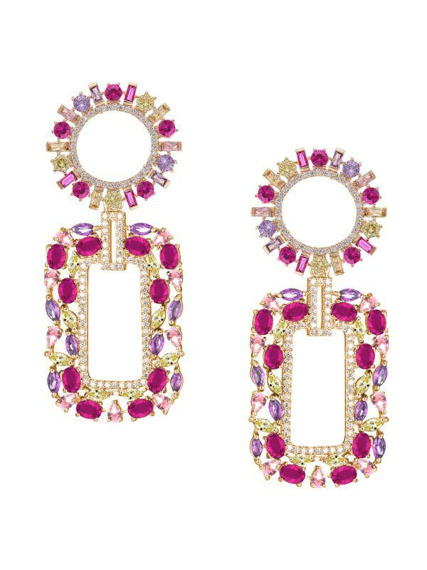 Eye Candy LA Julieta 18K Goldplated & Cubic Zirconia Drop Earrings 1