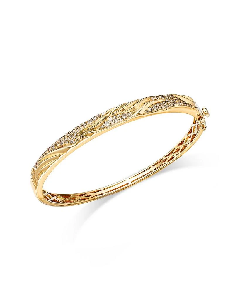 Bloomingdale
s Fine Collection Diamond Textured Bangle Bracelet in 14K Yellow Gold, 0.86 tcw 1