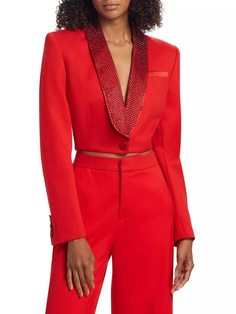 AREA Crystal Embellished Cropped Blazer 3
