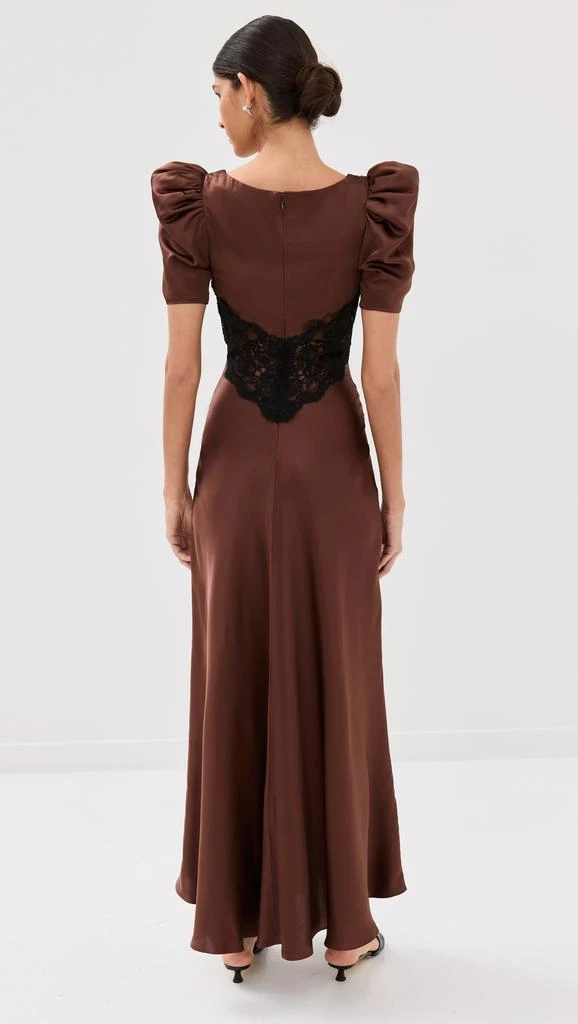 Rodarte Silk Satin Short Sleeve Dress with Lace Details 2