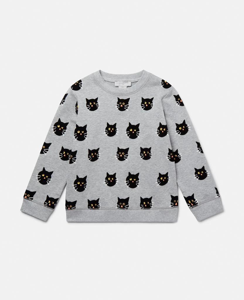 Stella McCartney Stella McCartney - Spooky Cat Pattern Sweatshirt, Woman, Grey, Size: 4 1