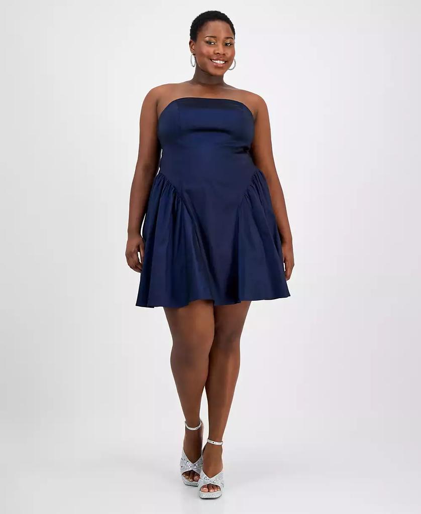 Emerald Sundae Trendy Plus Size Strapless Taffeta Dress