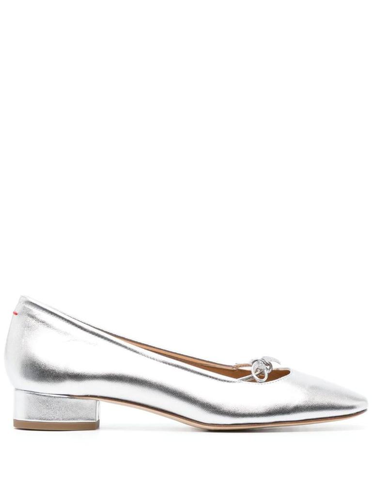 Aeyde Aeyde Darya Laminated Nappa Leather Silver Shoes