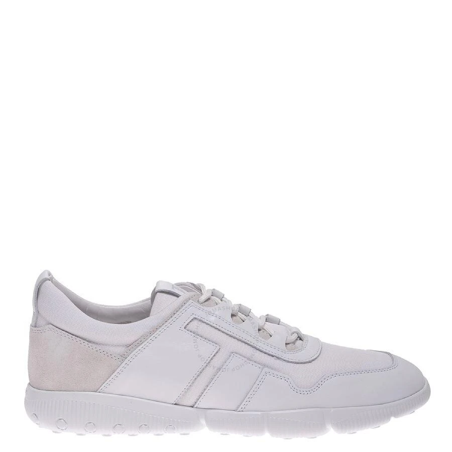 Tod's Men's White Fabric And Leather Low-Top Sneakers 1