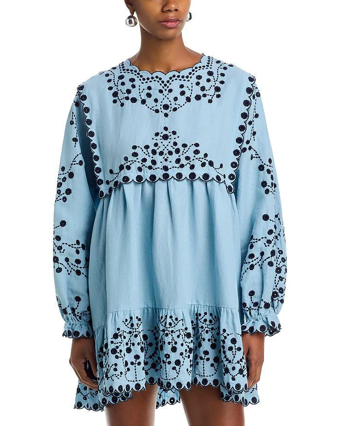 sea vesna embroidered midi dress Pacie Broderie Mini Dress | White | Womens main image 0