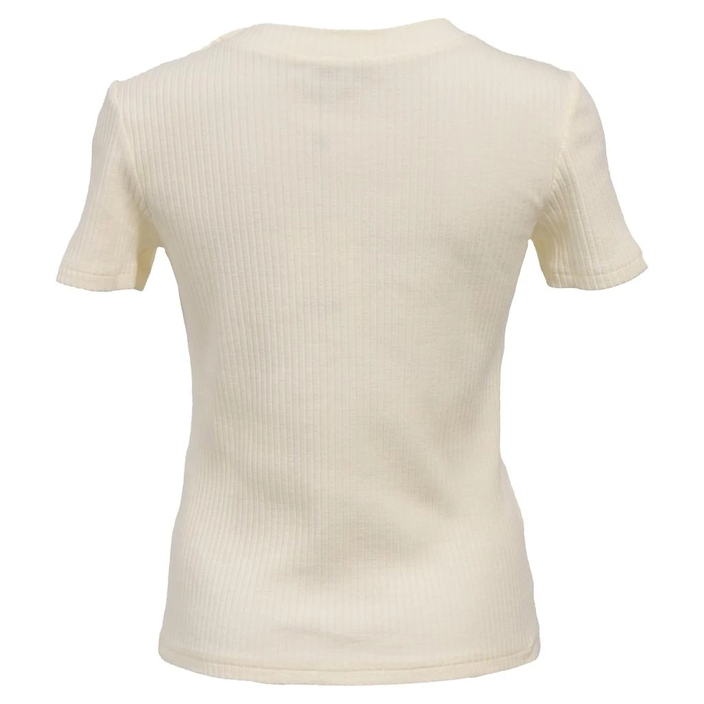 Chanel Side Button Ribbed T-Shirt in Cream Cotton 3