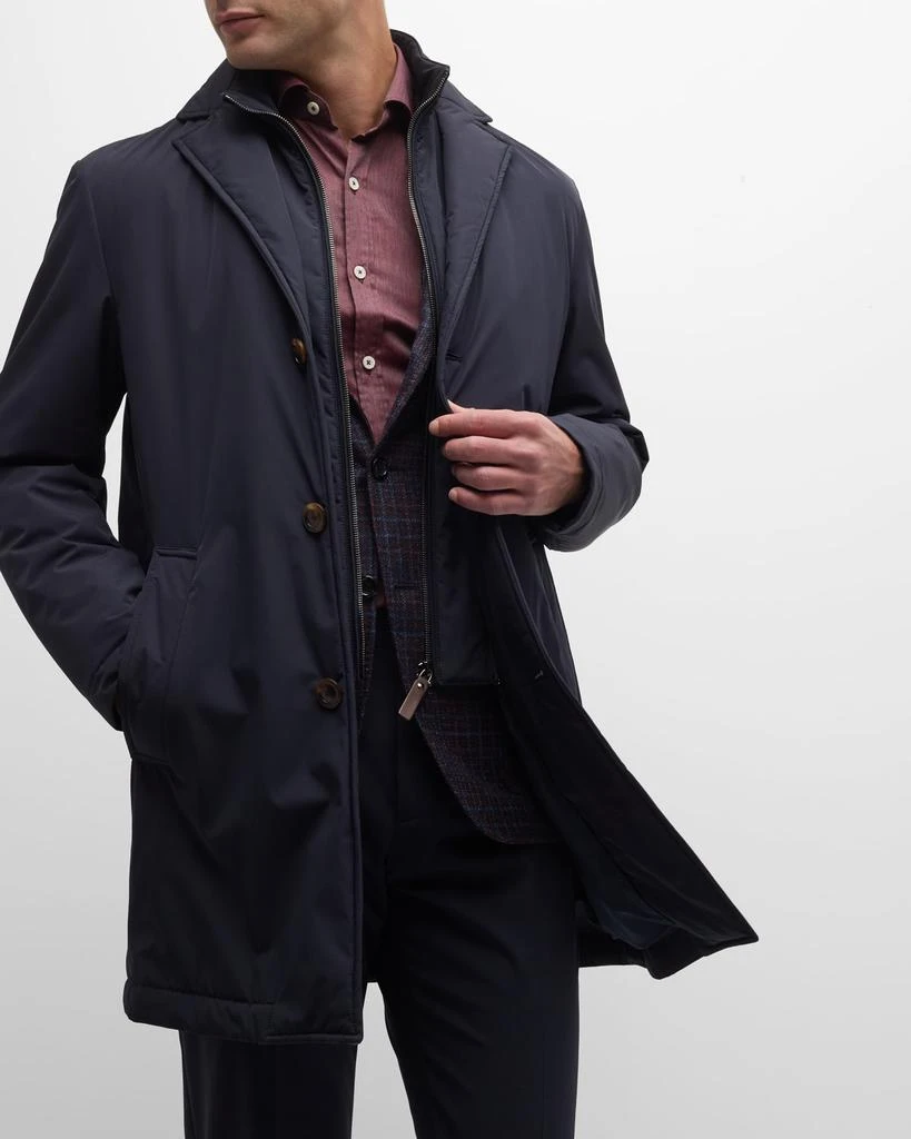 Canali Men's Tech Topcoat with Detachable Bib 6
