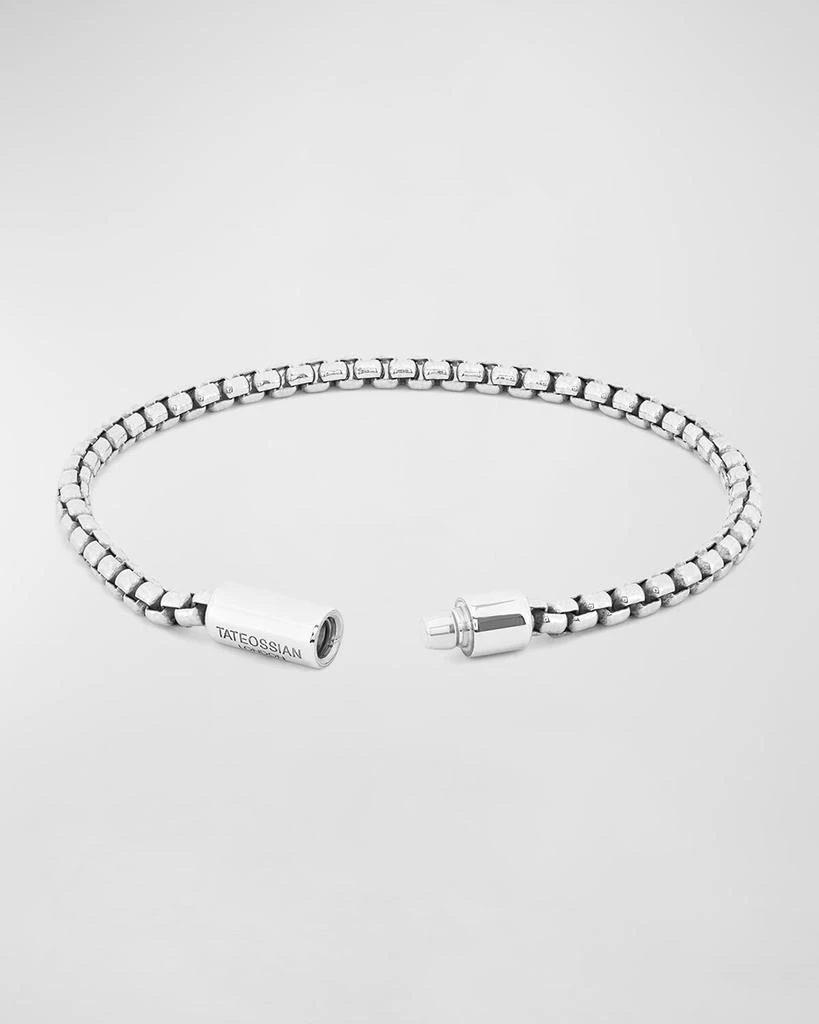 Tateossian Men
s Sterling Silver Box Chain Bracelet, Size XS-XXL 3