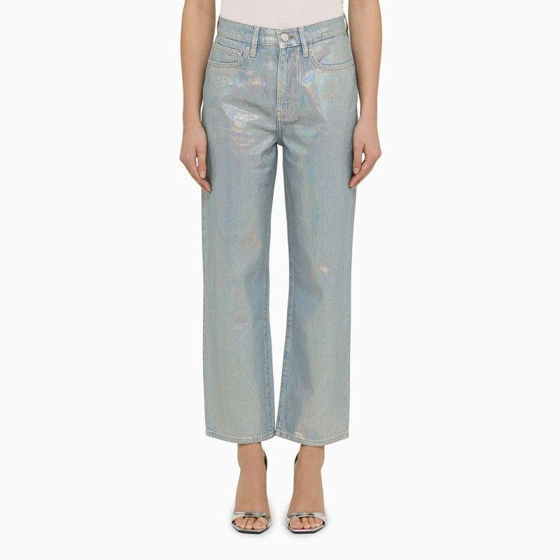 FRAME LA JANE CROPPED JEANS IN HOLOGRAM DENIM 1
