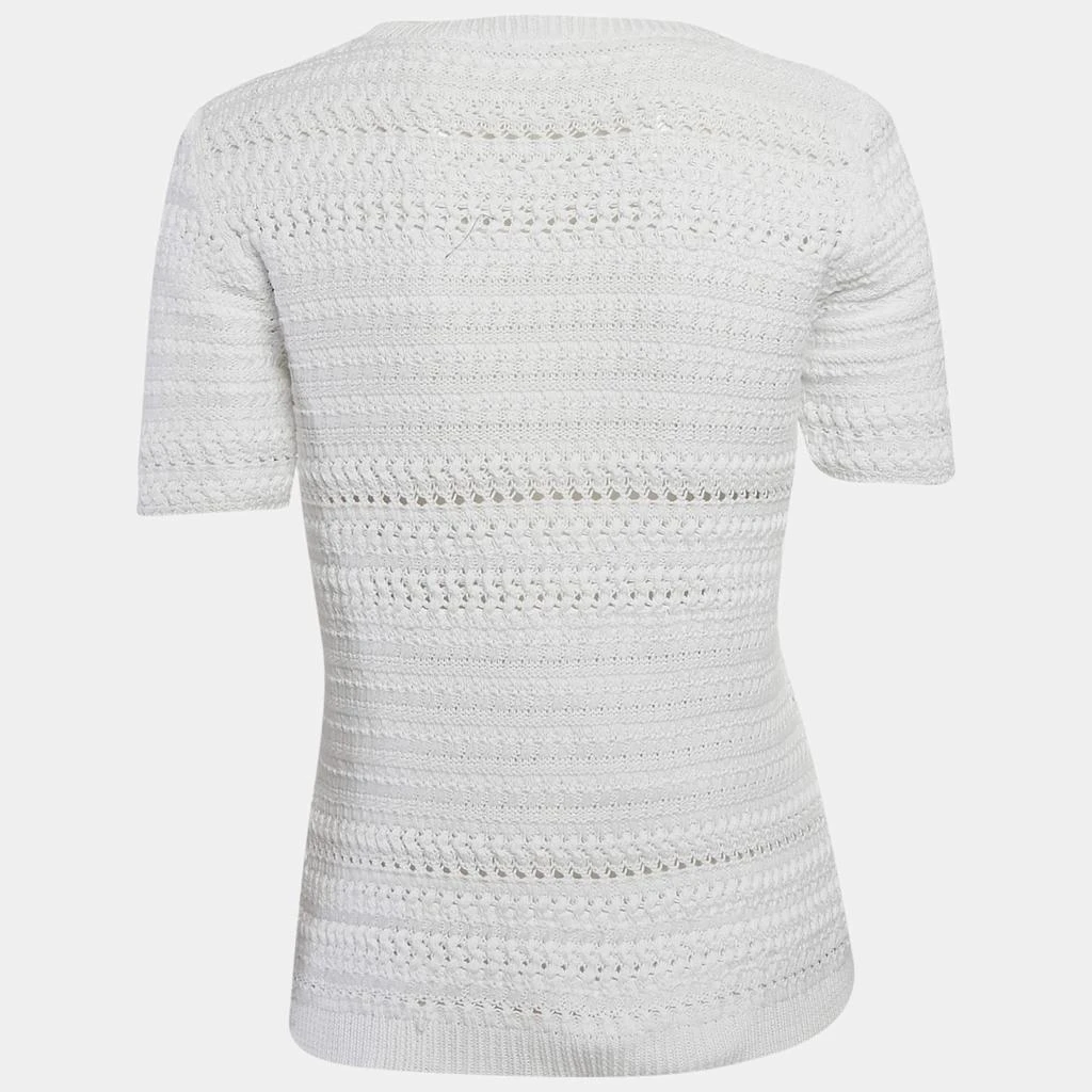 Miu Miu Miu Miu White Patterned Knit Round Neck Top M 2