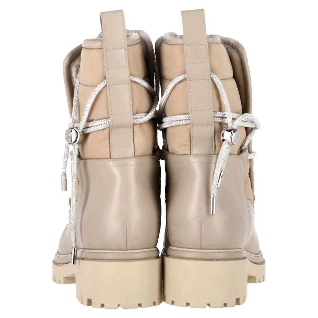 Roger Vivier Embellished Shell Ankle Boots in Beige Leather 6