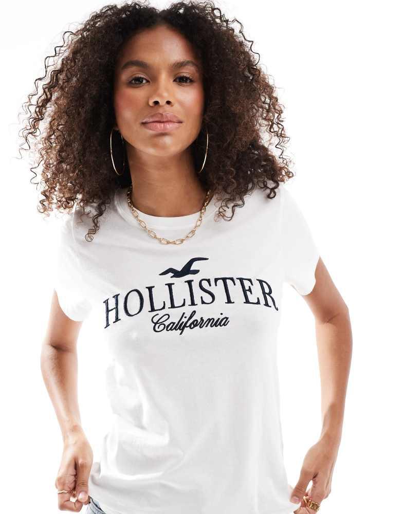 HOLLISTER Hollister short sleeve logo t-shirt in off white