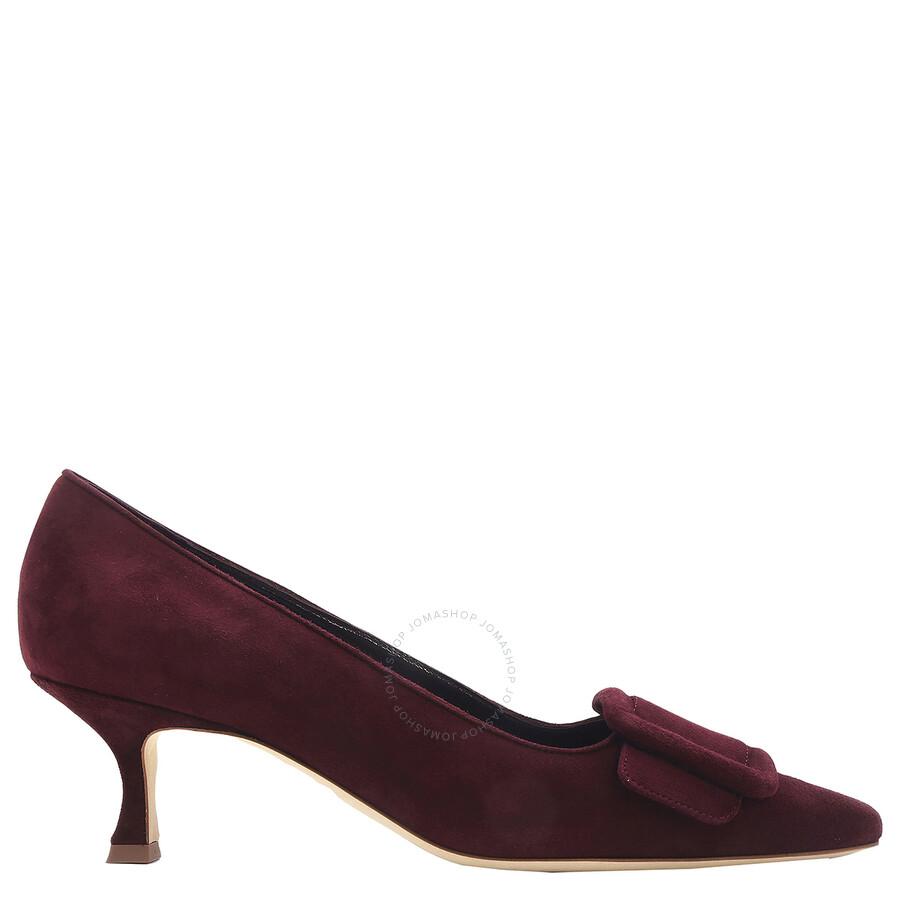 Manolo Blahnik Maysale 50 Suede Buckle Detail Pumps