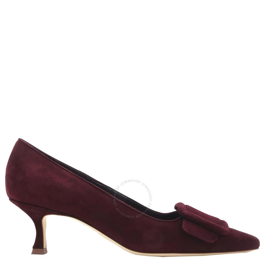 Manolo Blahnik Maysale 50 Suede Buckle Detail Pumps 1