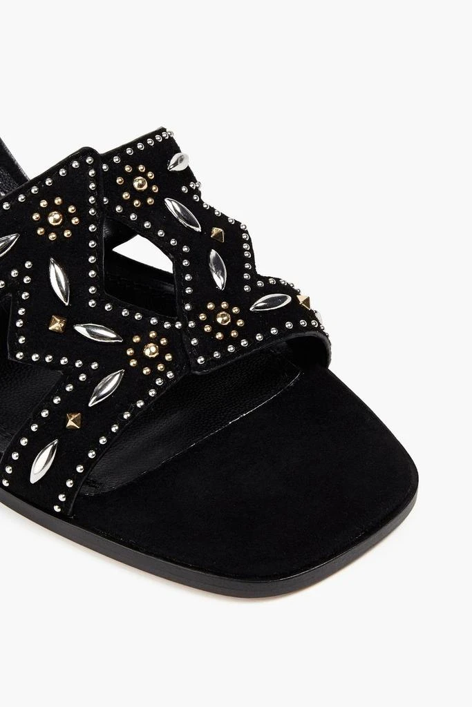 Maje Laser-cut studded suede sandals 4