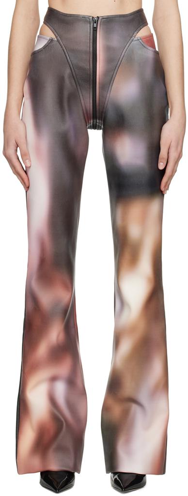Puppets and Puppets Multicolour Cutout Faux-Leather Trousers