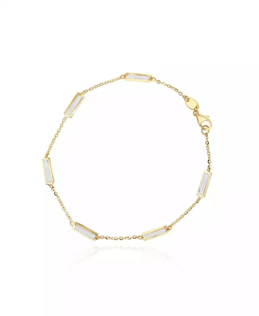 The Lovery Mother of Pearl Bar Chain Bracelet 14K Gold
