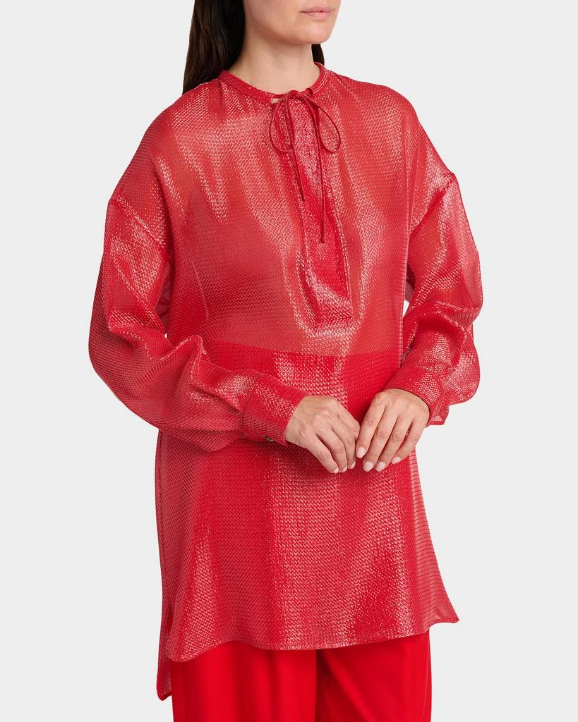 Emporio Armani Oversized Shiny Silk-Blend Tunic 6