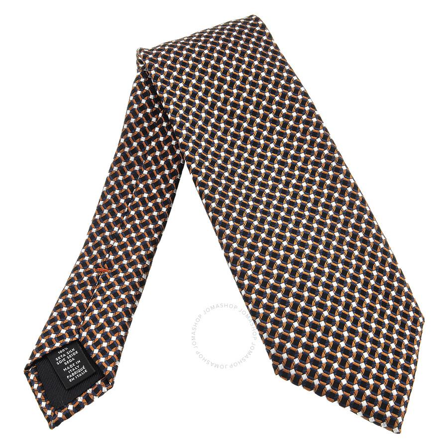 Zegna Geometric Pattern Silk Tie