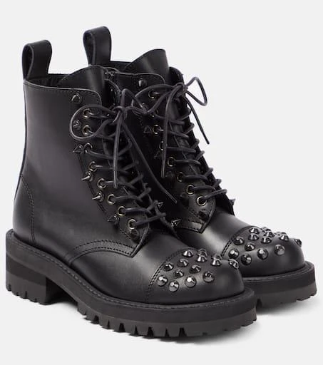 Junya Watanabe Embellished leather biker boots 1
