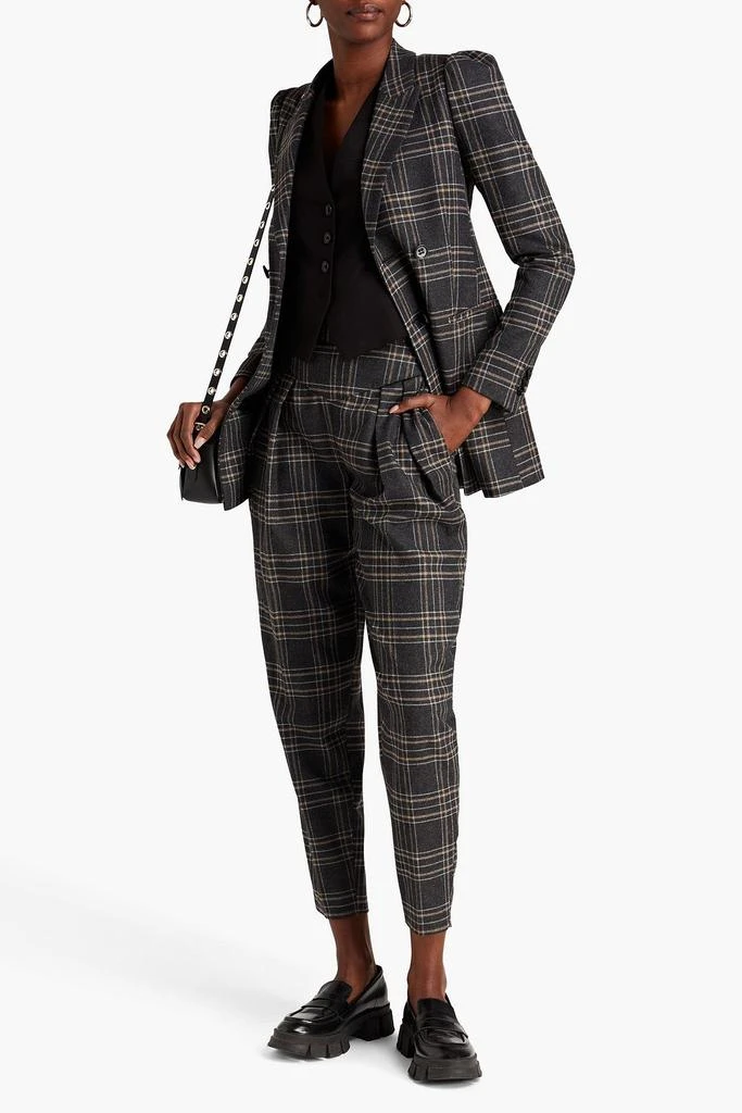 RED Valentino Double-breasted checked flannel blazer 2
