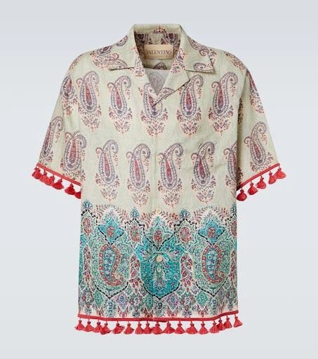 Valentino Paisley linen bowling shirt 1