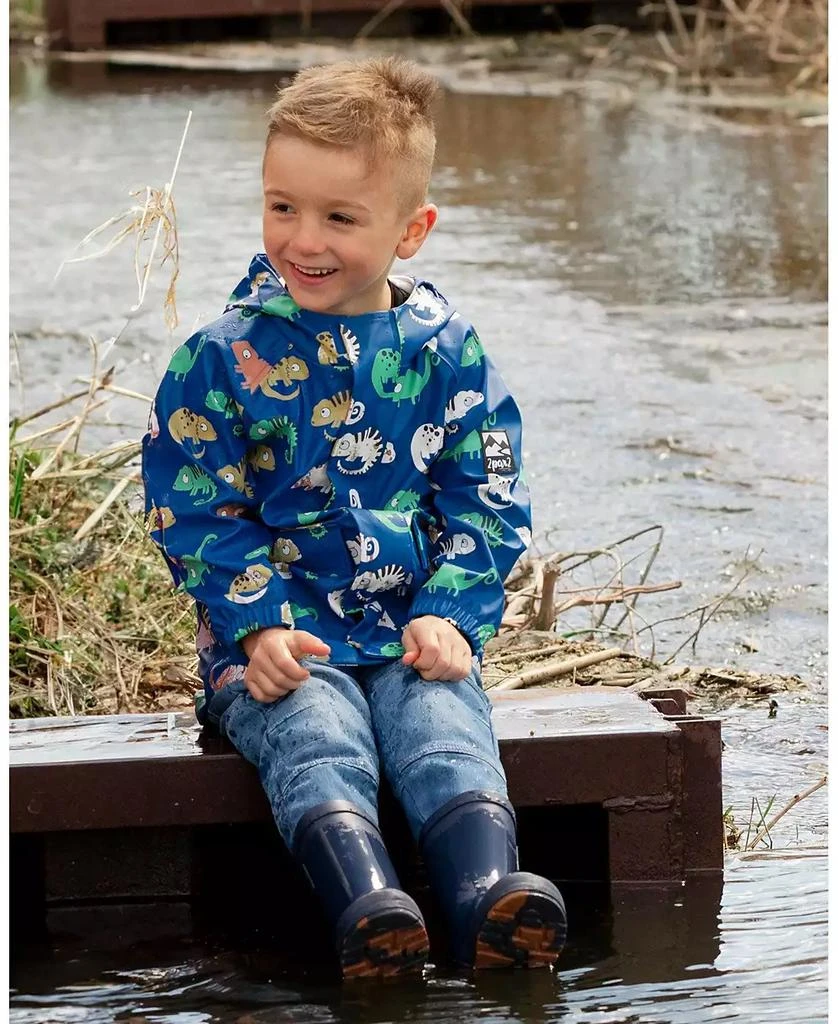 Deux par Deux Toddler Boys Rain Jacket in Polyurethane Chameleon Print 3