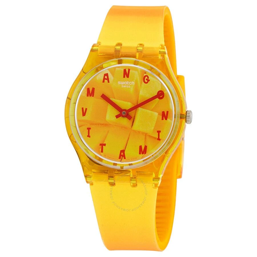 Swatch Coeur De Mangue Quartz Orange Mango Dial Unisex Watch GO119 1