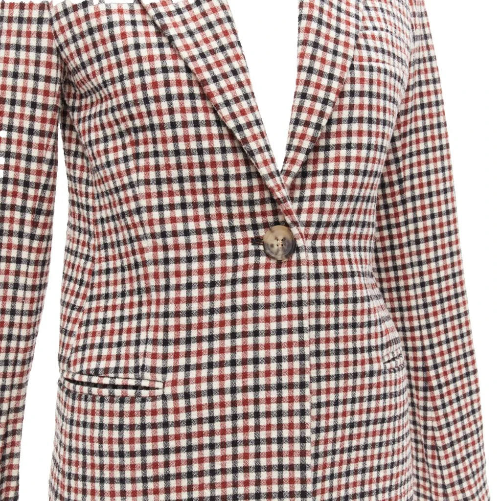 Khaite Vera checked virgin wool single button blazer 2