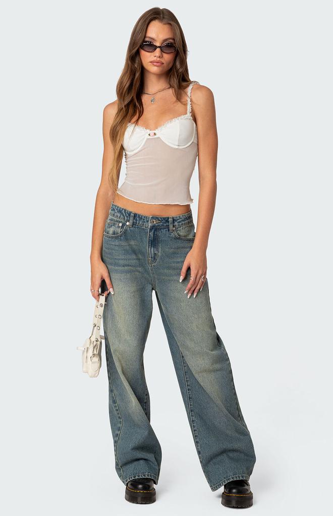 Edikted Lidia Sheer Mesh Bra Top