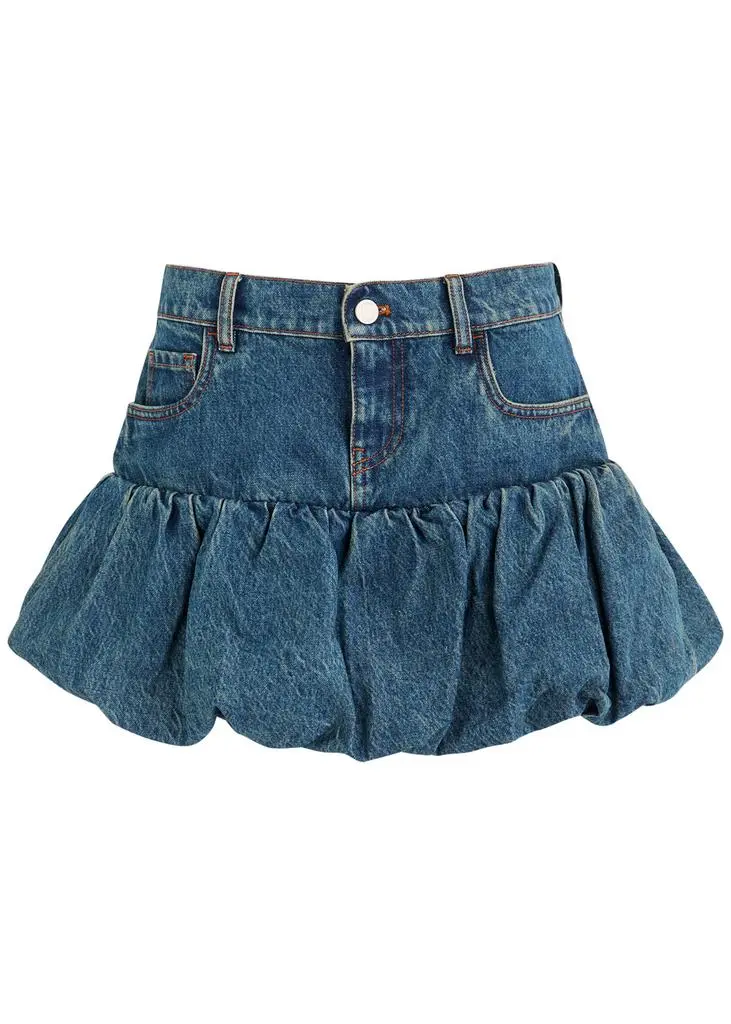 COPERNI Gathered denim mini skirt 1