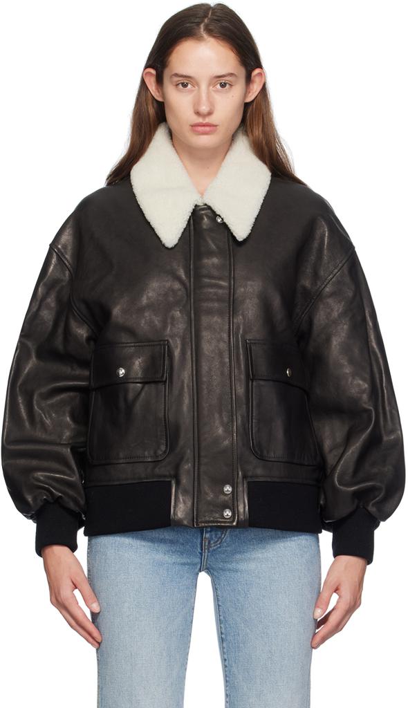 Khaite Black Shellar Leather Jacket - Jackets - Compare