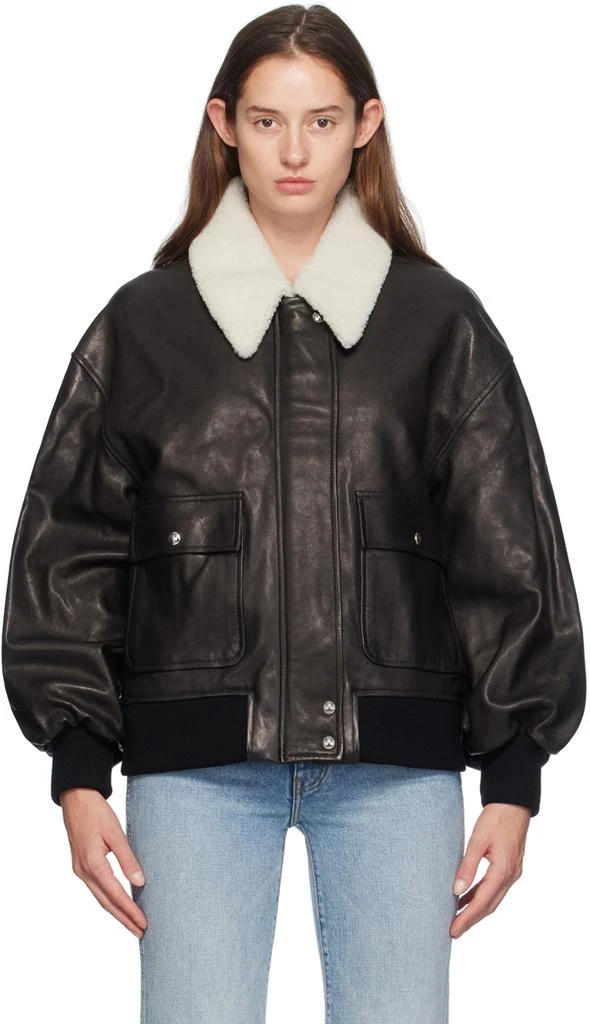 Khaite Black Shellar Leather Jacket 1