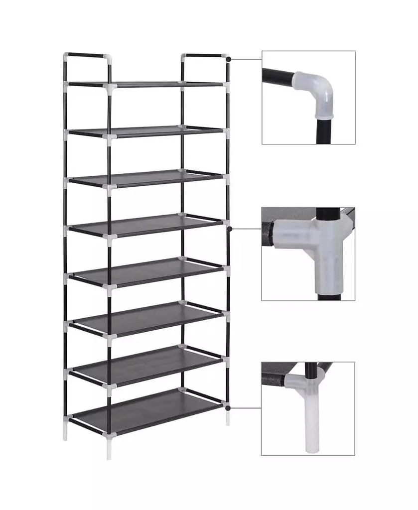 vidaXL Shoe Rack Black Metal Large Minimalistic Shoe Rack