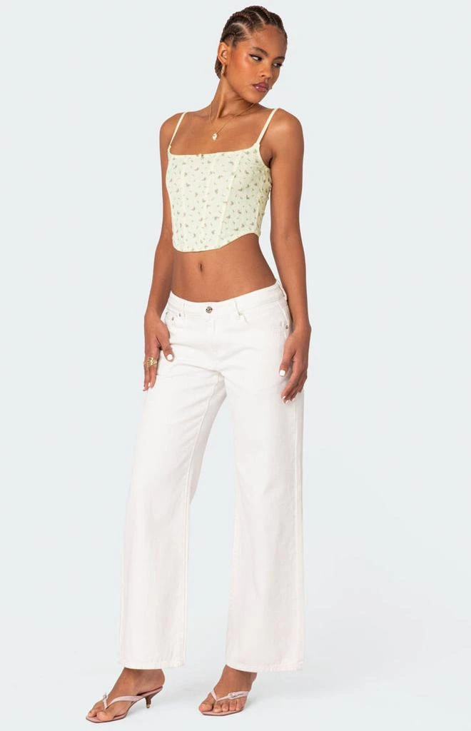 Edikted Rosey Printed Pointelle Corset Top 3