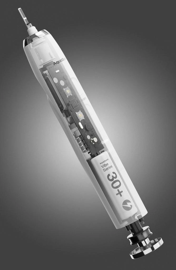 AquaSonic VIBE Series White UltraSonic Whitening Toothbrush with 8 DuPont Brush Heads & Travel Case 3