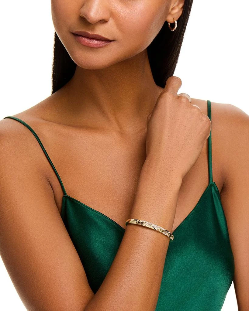 Bloomingdale
s Fine Collection Diamond Textured Bangle Bracelet in 14K Yellow Gold, 0.86 tcw 2