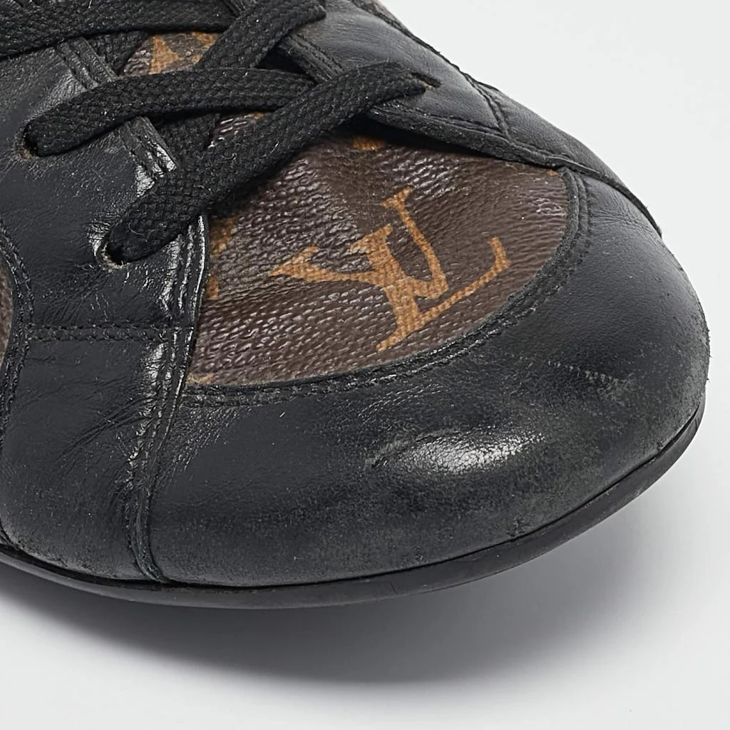 Louis Vuitton Louis Vuitton Black/Brown Monogram Canvas and Leather Lace Up Sneakers Size 42.5 7