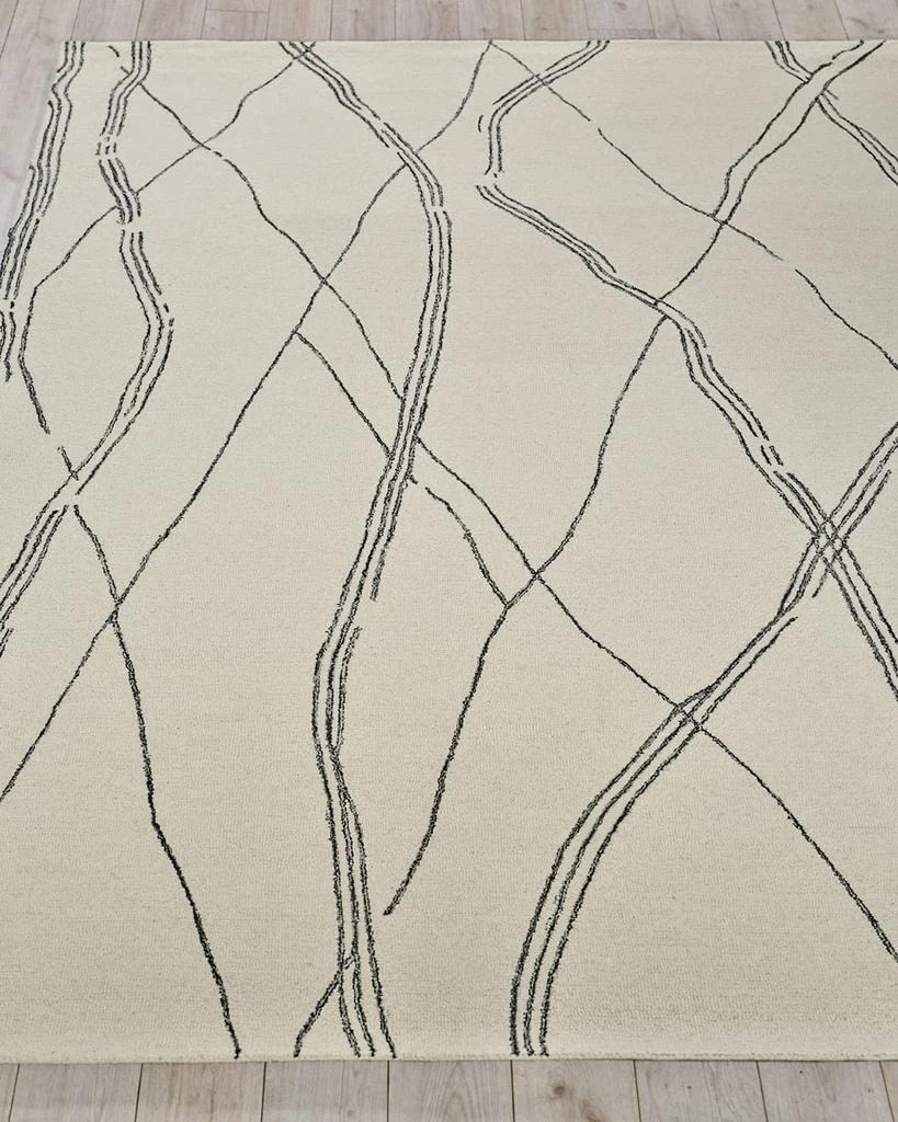 Exquisite Rugs Tangiers Hand-Tufted Ivory/Black Rug, 6' x 9' 2